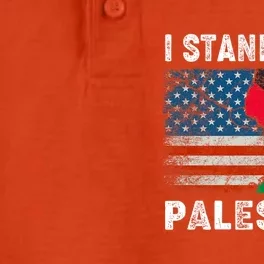 I Stand With Palestine Us Flag Palestinians Flag Dry Zone Grid Performance Polo