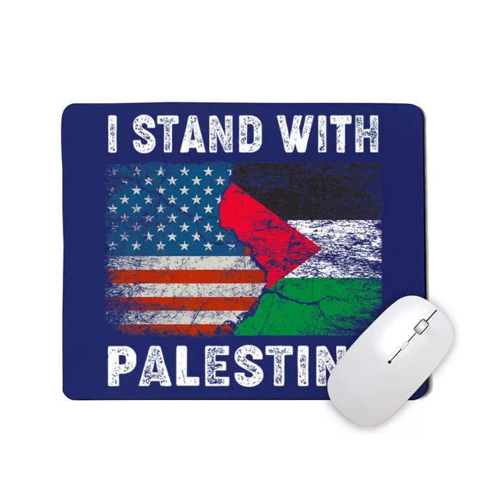 I Stand With Palestine Us Flag Palestinians Flag Mousepad