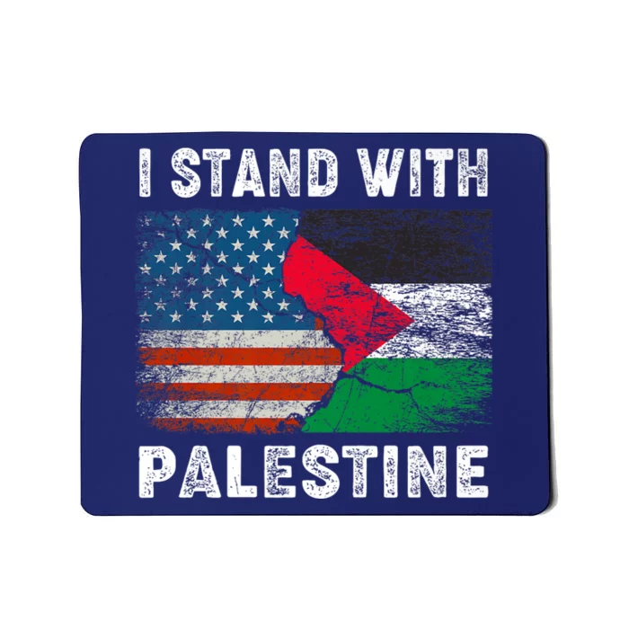 I Stand With Palestine Us Flag Palestinians Flag Mousepad