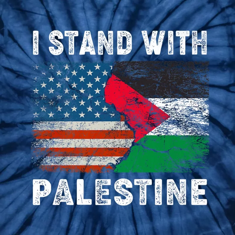 I Stand With Palestine Us Flag Palestinians Flag Tie-Dye T-Shirt