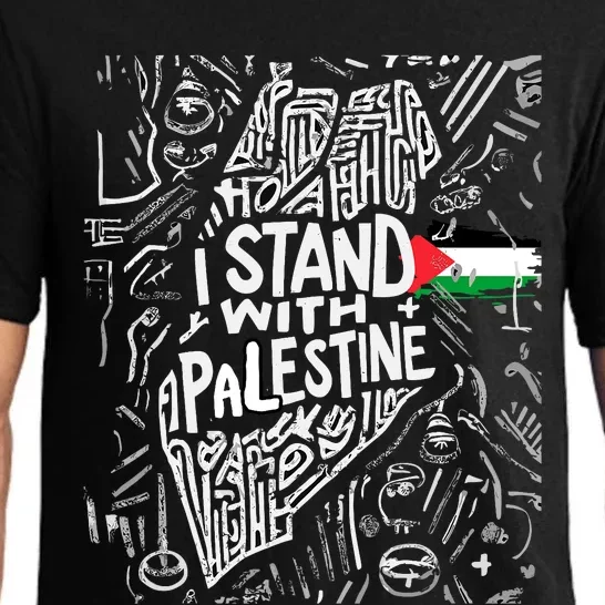 I Stand With Palestine Quote A Free Palestine Design Pajama Set