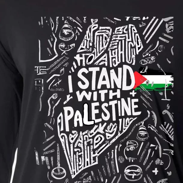 I Stand With Palestine Quote A Free Palestine Design Cooling Performance Long Sleeve Crew