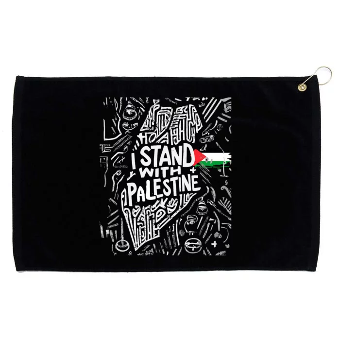 I Stand With Palestine Quote A Free Palestine Design Grommeted Golf Towel