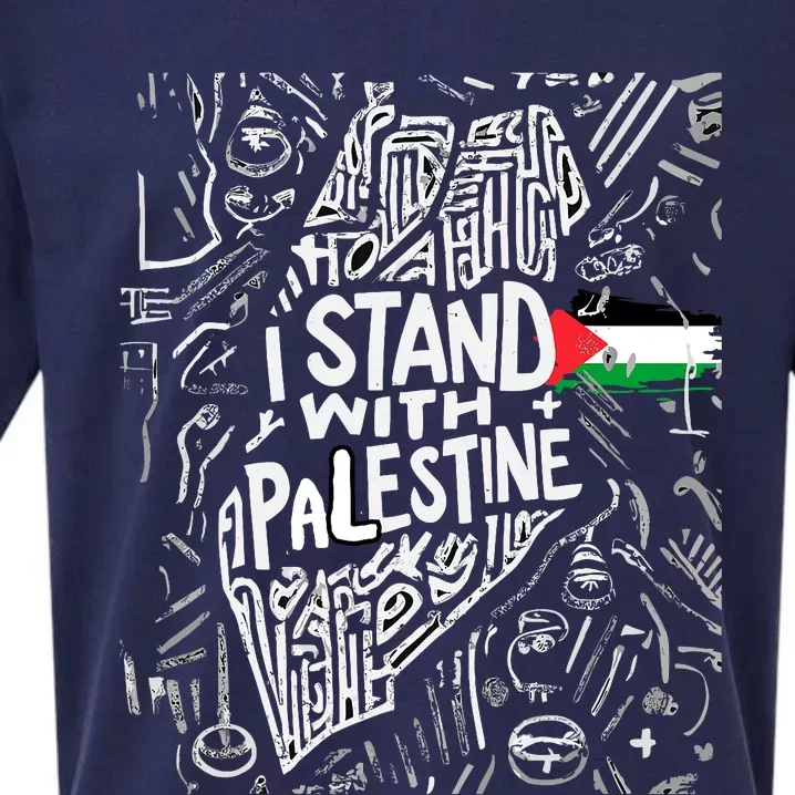 I Stand With Palestine Quote A Free Palestine Design Sueded Cloud Jersey T-Shirt