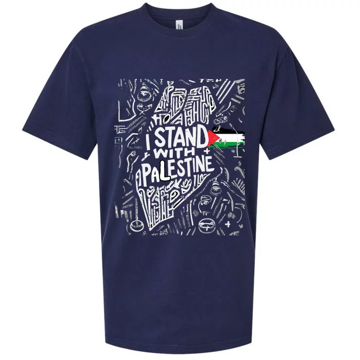 I Stand With Palestine Quote A Free Palestine Design Sueded Cloud Jersey T-Shirt