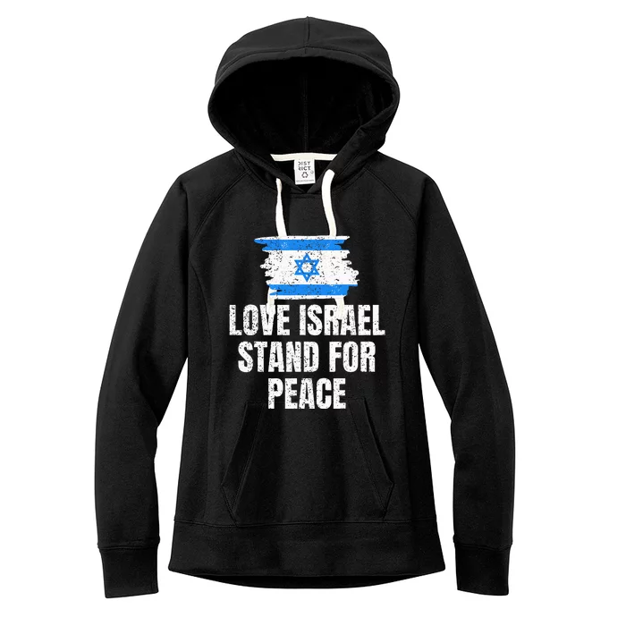 I Stand with Israel Flag Pray For Support Jewish Peace Love Women's Fleece Hoodie