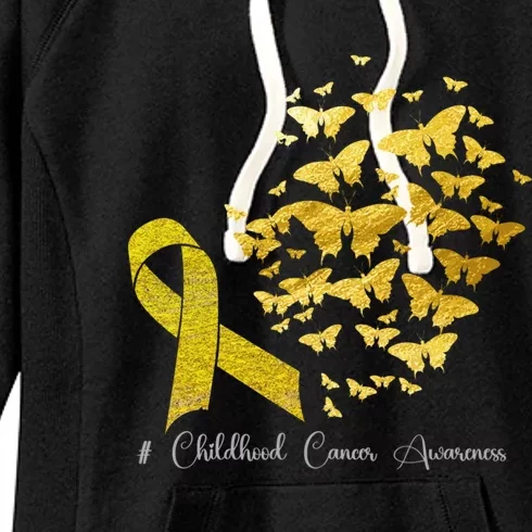 In September We Wear Gold Hood Cancer Awareness Gift Women's Fleece Hoodie