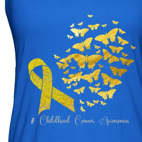 In September We Wear Gold Hood Cancer Awareness Gift Ladies Essential Flowy Tank