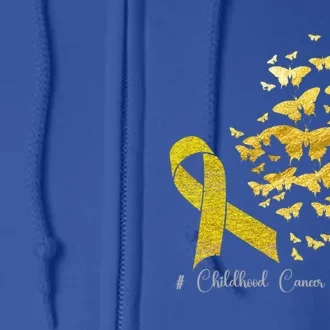 In September We Wear Gold Hood Cancer Awareness Gift Full Zip Hoodie