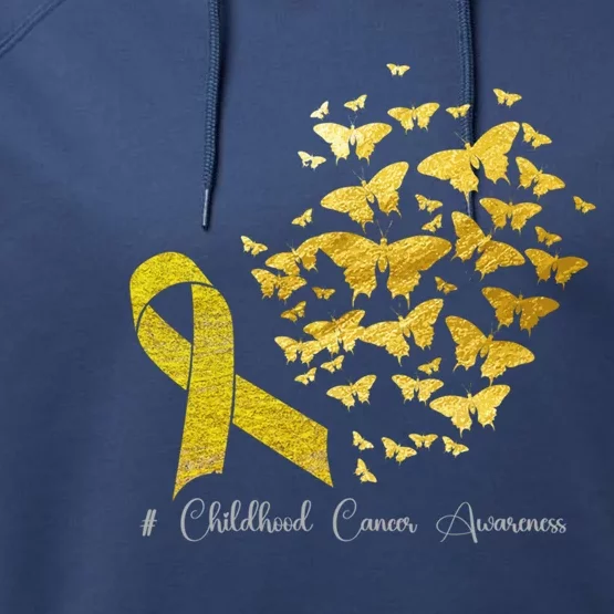 In September We Wear Gold Hood Cancer Awareness Gift Performance Fleece Hoodie