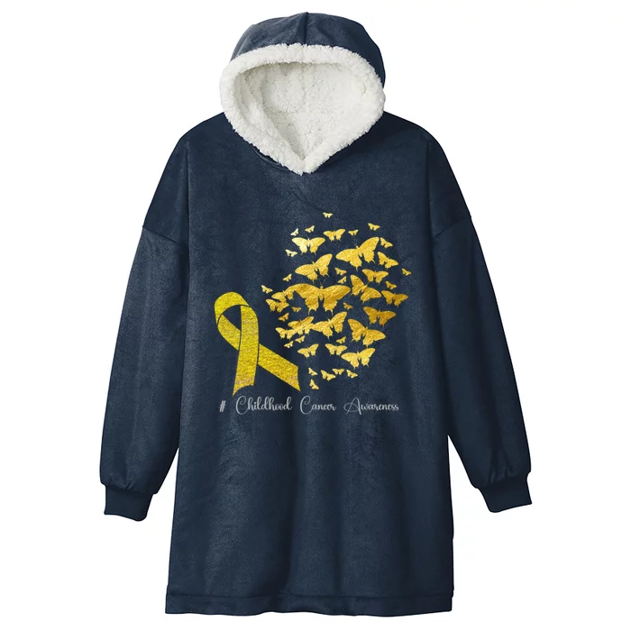 In September We Wear Gold Hood Cancer Awareness Gift Hooded Wearable Blanket