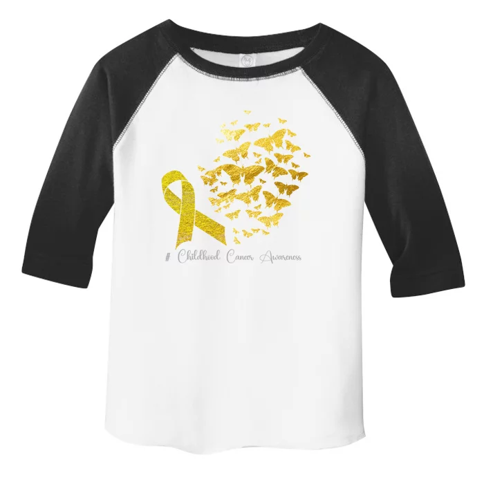 In September We Wear Gold Hood Cancer Awareness Gift Toddler Fine Jersey T-Shirt