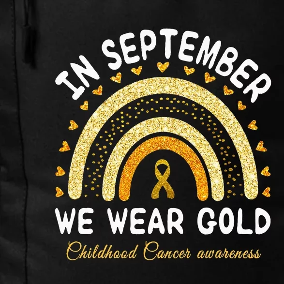 In September We Wear Gold Rainbow Childhood Cancer Awareness Daily Commute Backpack