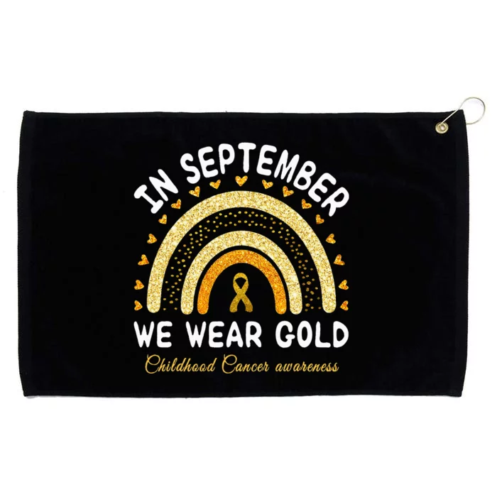 In September We Wear Gold Rainbow Childhood Cancer Awareness Grommeted Golf Towel