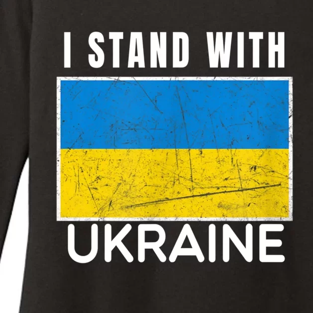 I Stand With Ukraine Flag For Ukrainian Lover Meaningful Gift Womens CVC Long Sleeve Shirt