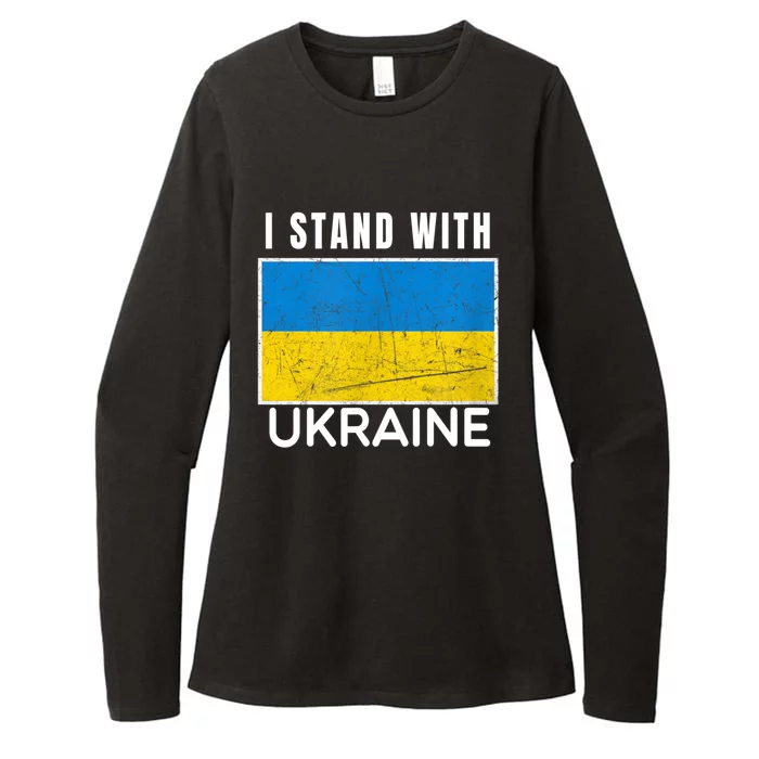 I Stand With Ukraine Flag For Ukrainian Lover Meaningful Gift Womens CVC Long Sleeve Shirt