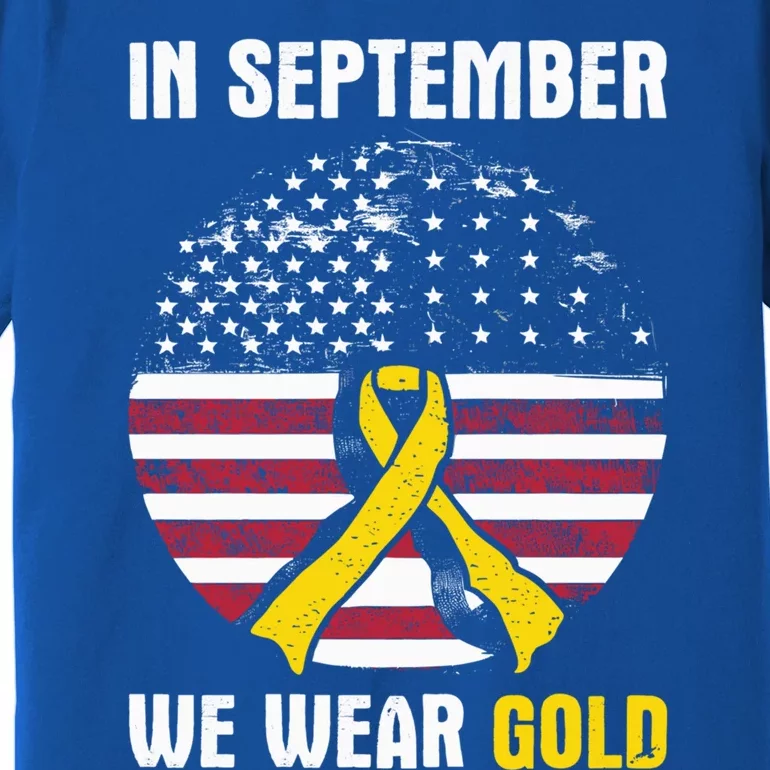 In September We Wear Gold Hood Cancer Awareness Gift Premium T-Shirt