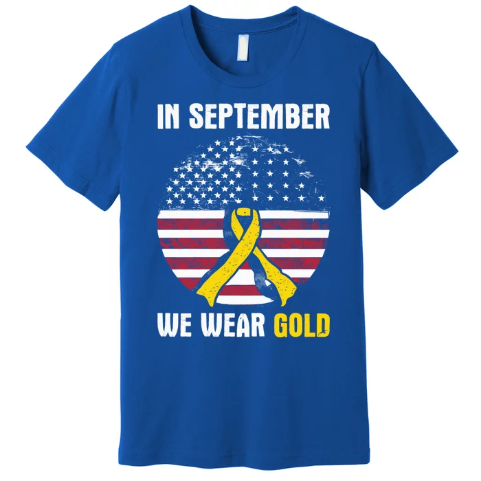 In September We Wear Gold Hood Cancer Awareness Gift Premium T-Shirt