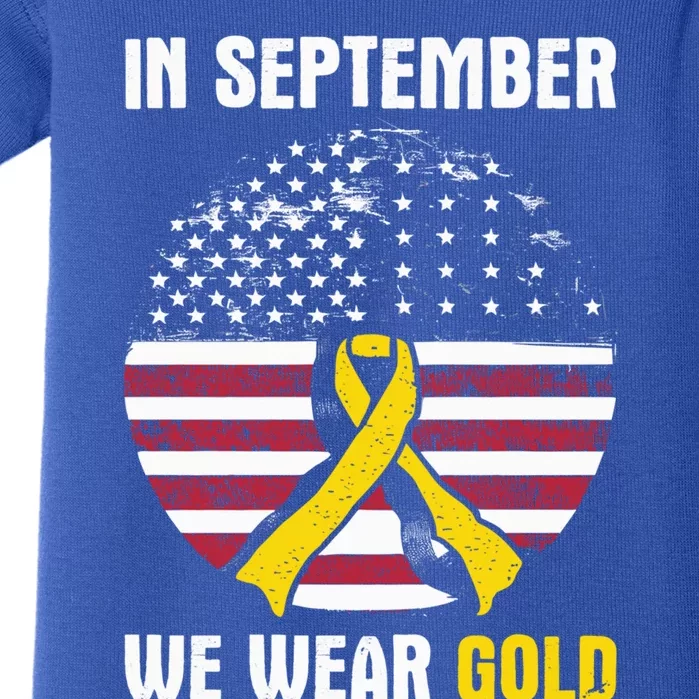 In September We Wear Gold Hood Cancer Awareness Gift Baby Bodysuit