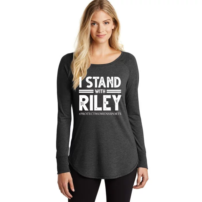 I Stand With Riley Gaines Women's Perfect Tri Tunic Long Sleeve Shirt