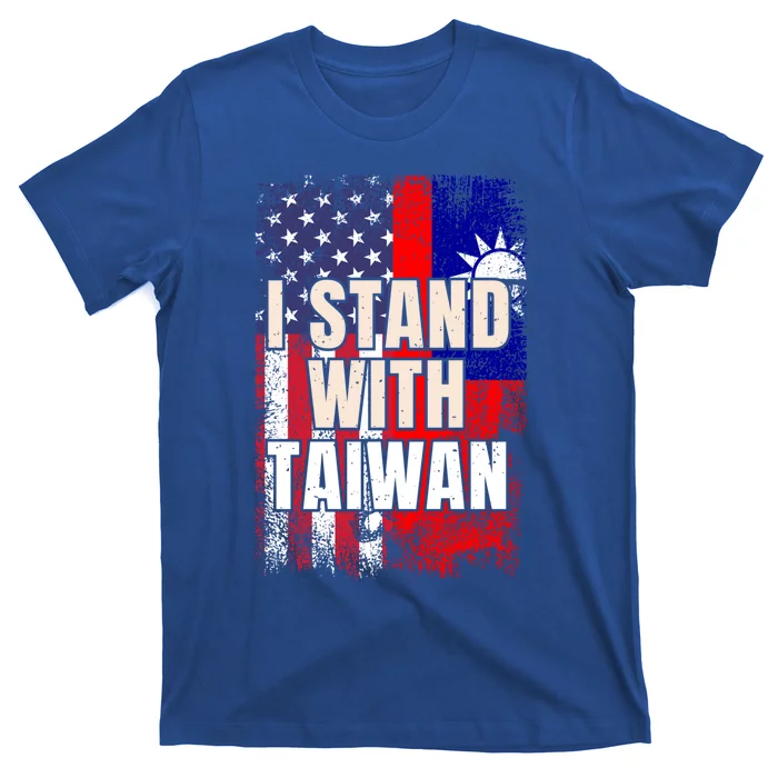 I Stand With Taiwan American Usa Flag Gift T-Shirt