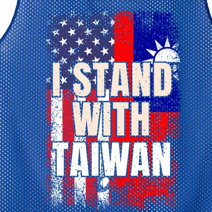 I Stand With Taiwan American Usa Flag Gift Mesh Reversible Basketball Jersey Tank