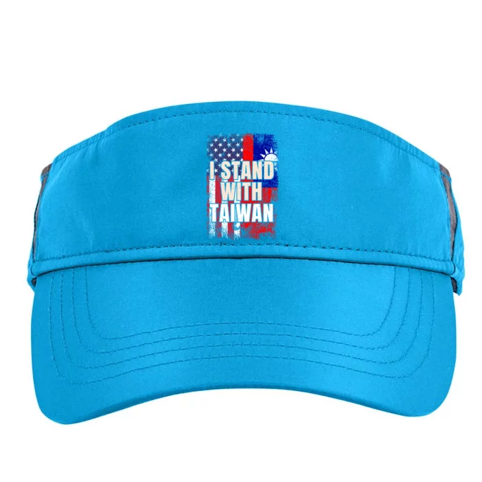 I Stand With Taiwan American Usa Flag Gift Adult Drive Performance Visor