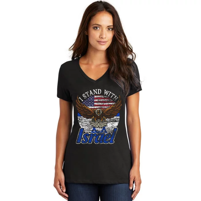 I Stand With Israel Women's V-Neck T-Shirt