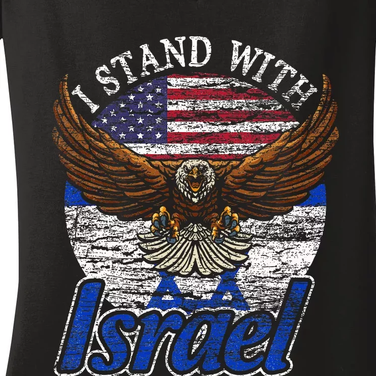 I Stand With Israel Women's V-Neck T-Shirt