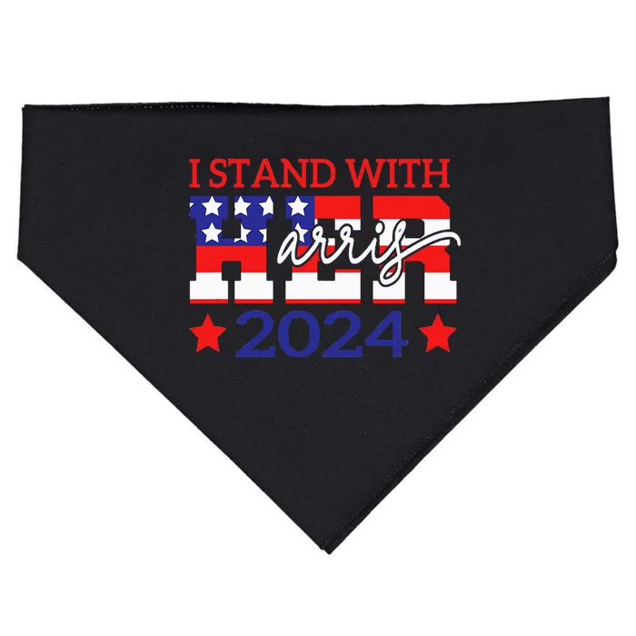 I Stand With Her Kamala Harris 2024 Political USA-Made Doggie Bandana