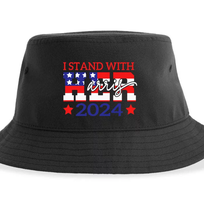 I Stand With Her Kamala Harris 2024 Political Sustainable Bucket Hat