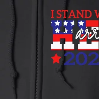 I Stand With Her Kamala Harris 2024 Political Full Zip Hoodie