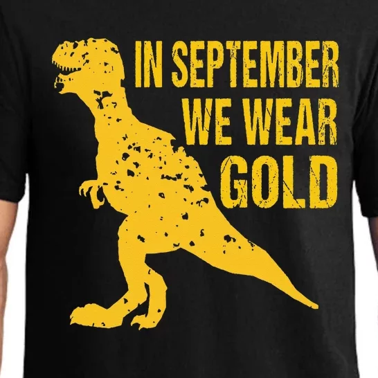 In September We Wear Gold Trex Childhood Cancer Awareness Pajama Set