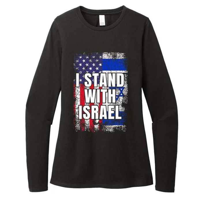 I Stand With Israel Usa Israeli Flag Womens CVC Long Sleeve Shirt