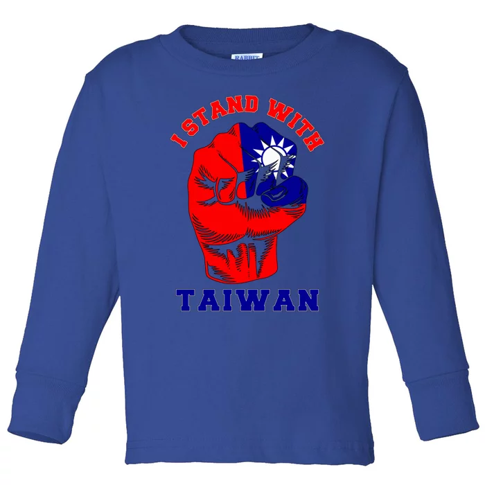 I Stand With Taiwan For Taiwanese Taipei Lover Traveler Gift Toddler Long Sleeve Shirt