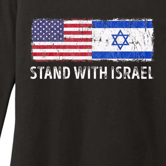 I Stand With Israel USA Israeli Flag Jewish Womens CVC Long Sleeve Shirt