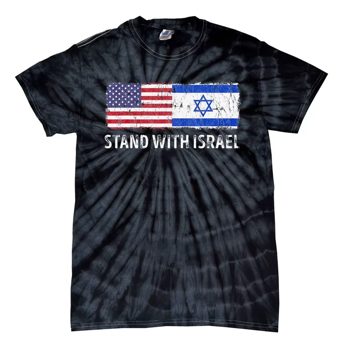 I Stand With Israel USA Israeli Flag Jewish Tie-Dye T-Shirt