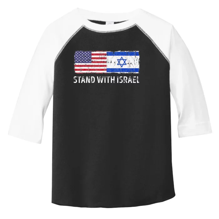 I Stand With Israel USA Israeli Flag Jewish Toddler Fine Jersey T-Shirt