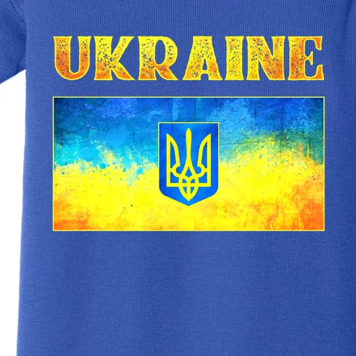 I Stand With Ukraine Cool Gift Ukrainian Flag Ukraine Funny Gift Baby Bodysuit