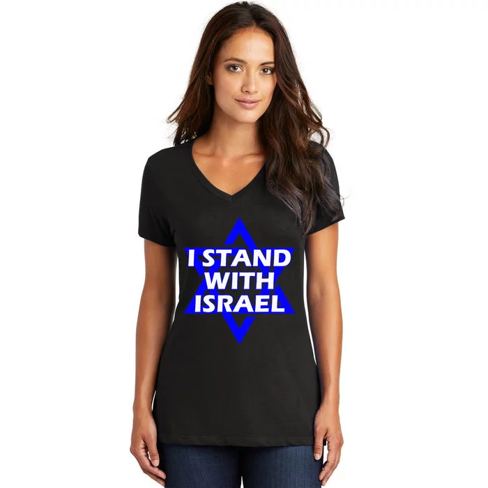 I Stand With Israel Star Of David Women's V-Neck T-Shirt