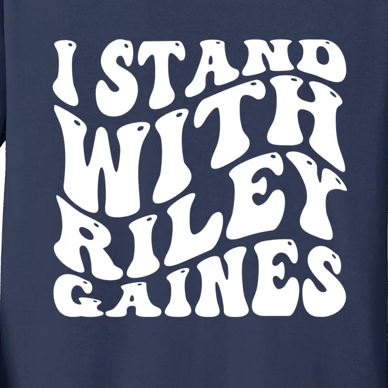 I Stand With Riley Gaines Kids Long Sleeve Shirt