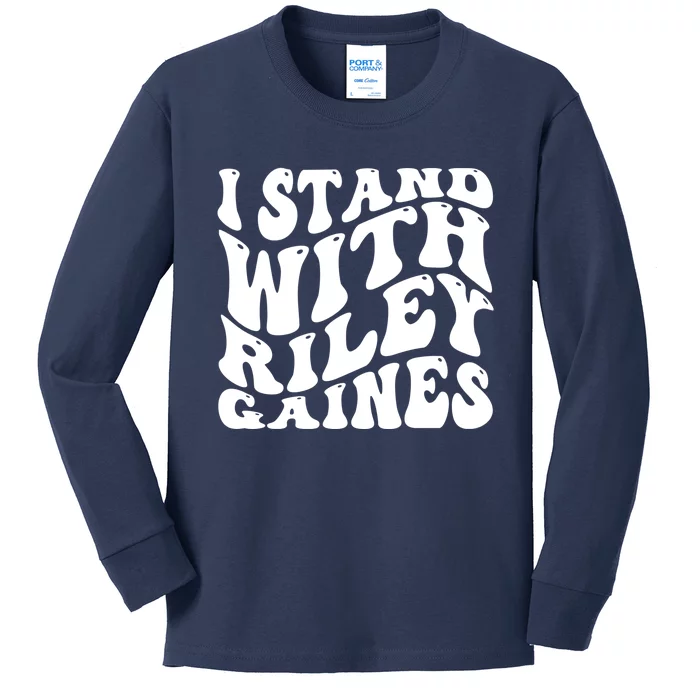 I Stand With Riley Gaines Kids Long Sleeve Shirt