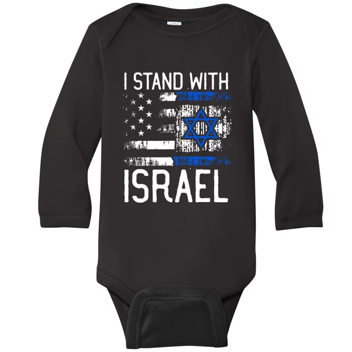 I Stand With Israel Jewish Support Group Matching Baby Long Sleeve Bodysuit