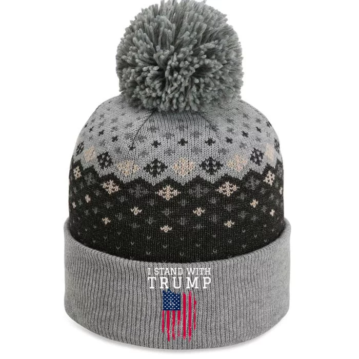 I Stand With Trump Pro Trump Supporter Free Trump The Baniff Cuffed Pom Beanie