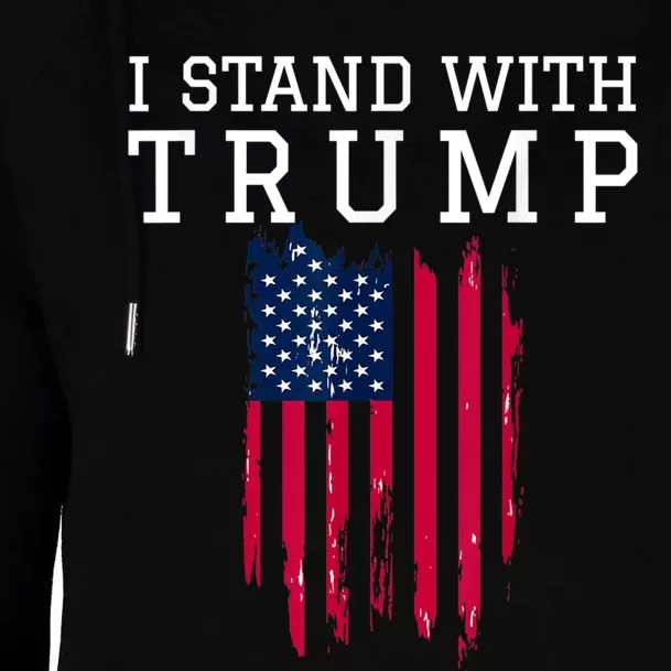 I Stand With Trump Pro Trump Supporter Free Trump Womens Funnel Neck Pullover Hood