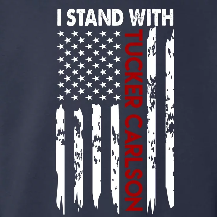 I Stand With Tucker Carlson American Flag Political Toddler Hoodie