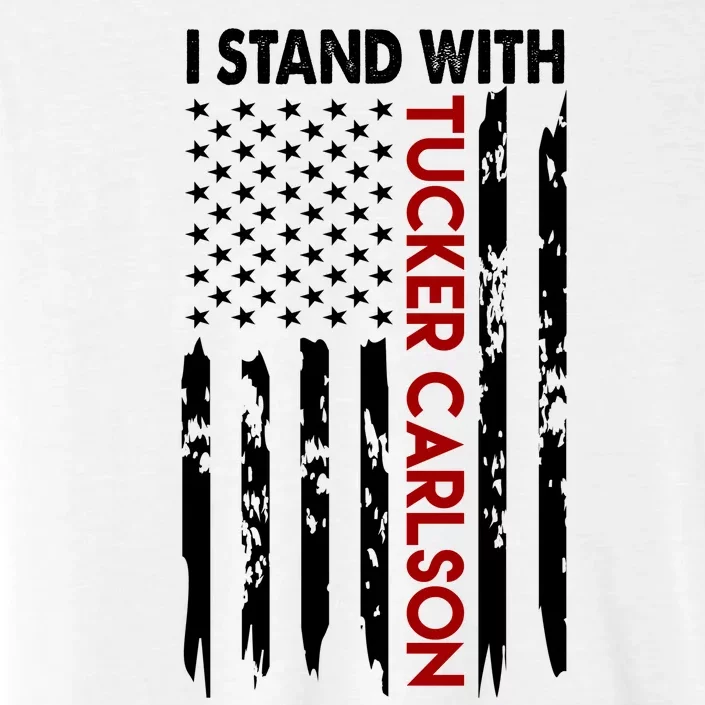 I Stand With Tucker Carlson American Flag Political ChromaSoft Performance T-Shirt