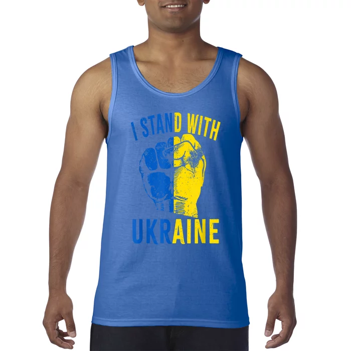 I Stand With Ukraine Flag Power Support Ukraine Gift Tank Top