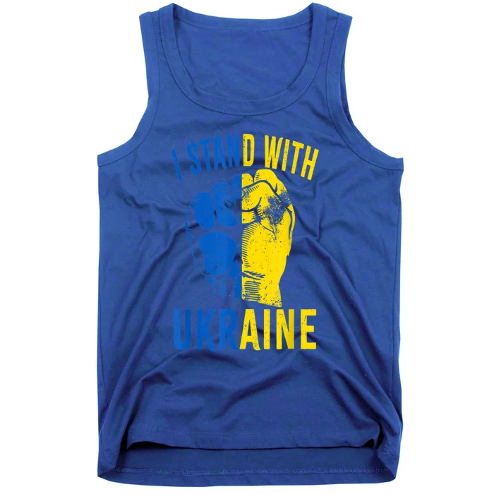 I Stand With Ukraine Flag Power Support Ukraine Gift Tank Top