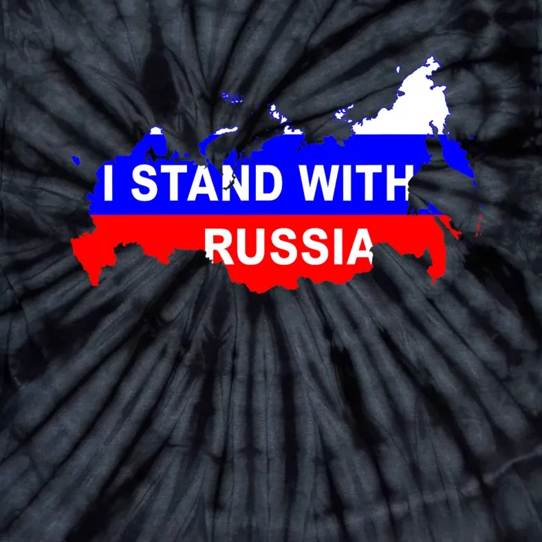 I Stand With Russia Support Russia Russian Flag Tie-Dye T-Shirt